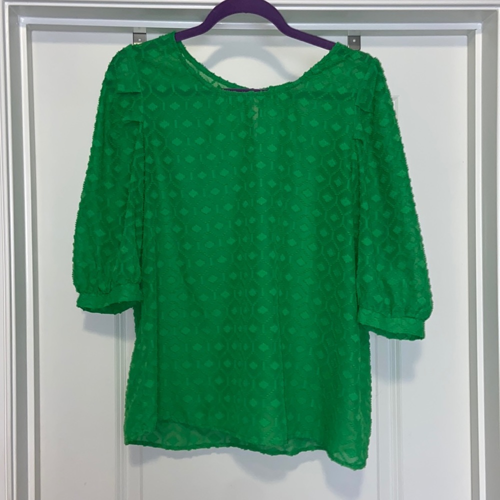 Green textured blouse